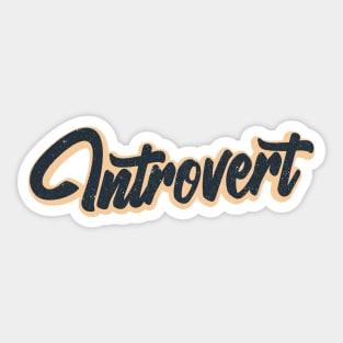 Vintage Introvert Typography Sticker